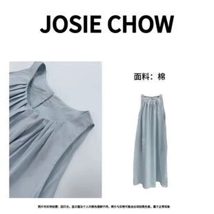 60支棉質(zhì)無袖 JOSIE CHOW 海鹽藍(lán) JC041180 挖空背心連衣裙