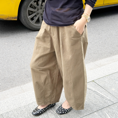 春夏宽松九分裤高腰萝卜休闲裤