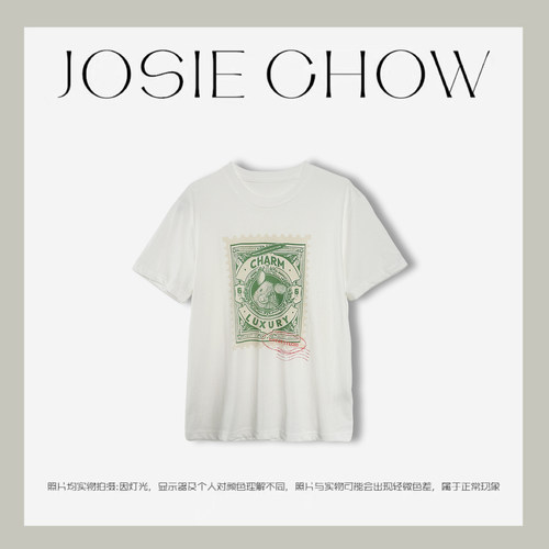 夏季新款圆领短袖t恤正肩上衣女