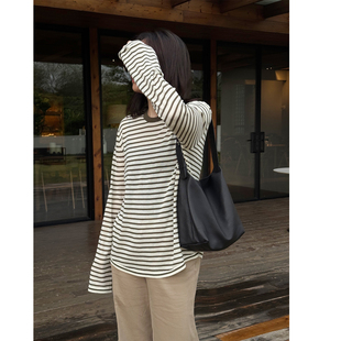 春夏新款 JOSIE CHOW 伦敦都会 上衣宽松T恤女Te061183 条纹长袖