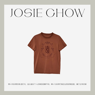 JOSIE CHOW【心心相印】夏季宽松字母T恤短袖印花上衣女LQ011183