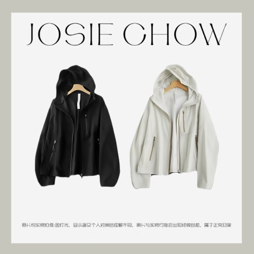 JOSIE CHOW【全压胶工艺】连帽风衣运动户外薄外套。LL844336