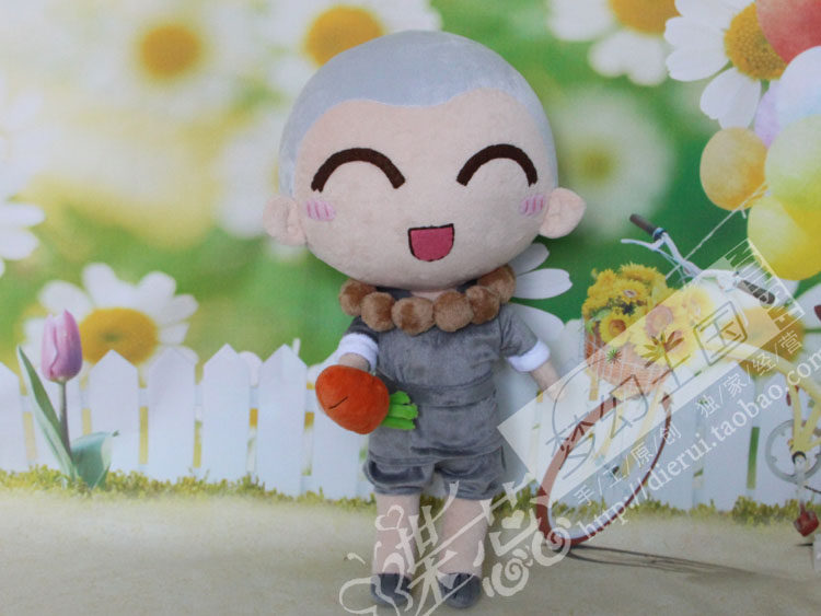 微信表情 动漫 漫画 给我来个小和尚 小和尚 狐狸 毛绒玩具公仔