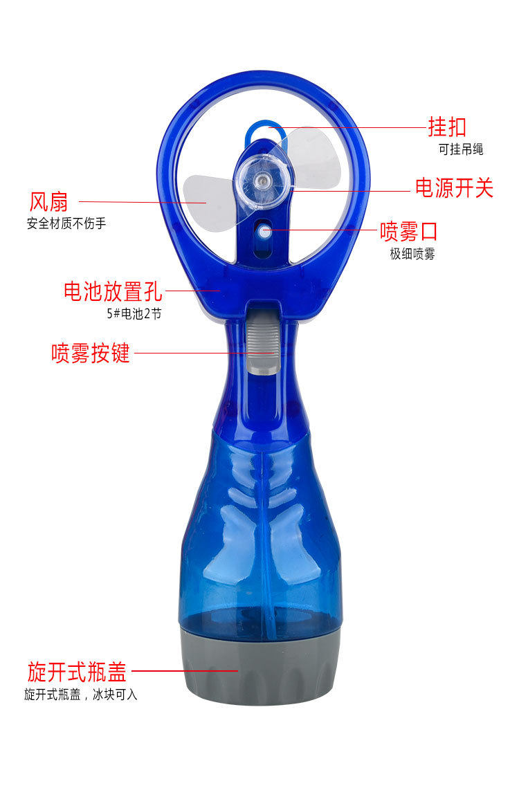 夏季喷水凉爽迷你登山迷你小风扇