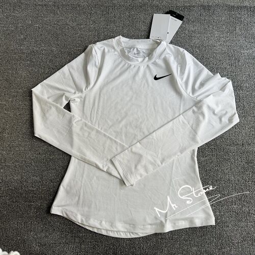NIKE耐克 女子运动速干透气高尔夫训针织长袖T恤DH2069-100