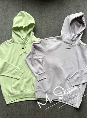 NIKE/耐克 女子加绒连帽小勾运动休闲针织宽松套头卫衣DJ7669-303