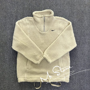 外套DD6475 女子毛绒保暖针织半拉链立领套头衫 206 耐克 NIKE