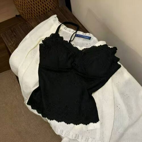 美背吊带背心带胸垫内衣女细肩带