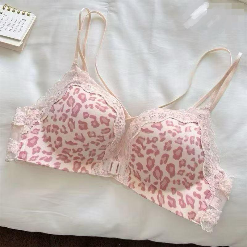 前扣交叉美背内衣女聚拢小胸无痕露背露肩细肩带吊带一体式文胸