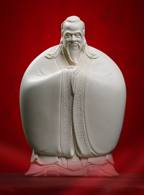 孔圣人德化瓷万世师表摆件