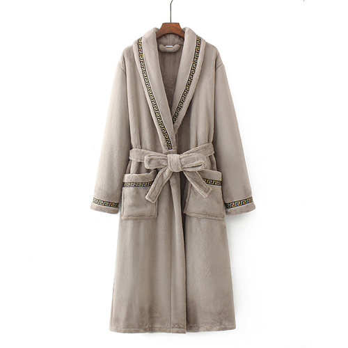 法兰绒情侣睡袍居家服