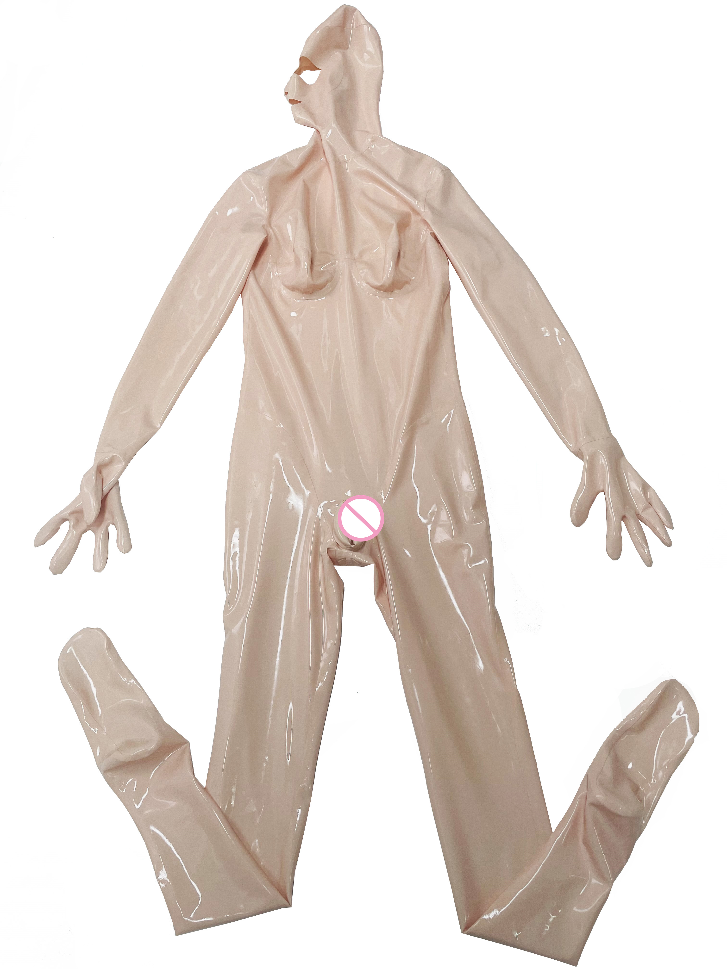 纯肉色全包含手套 假乳 高弹力 skin latex 定制