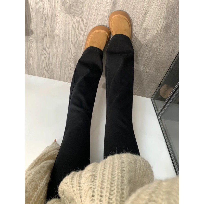 黑色百搭微喇叭牛仔裤女春季秋冬2026年新款高腰宽松显瘦马蹄裤子