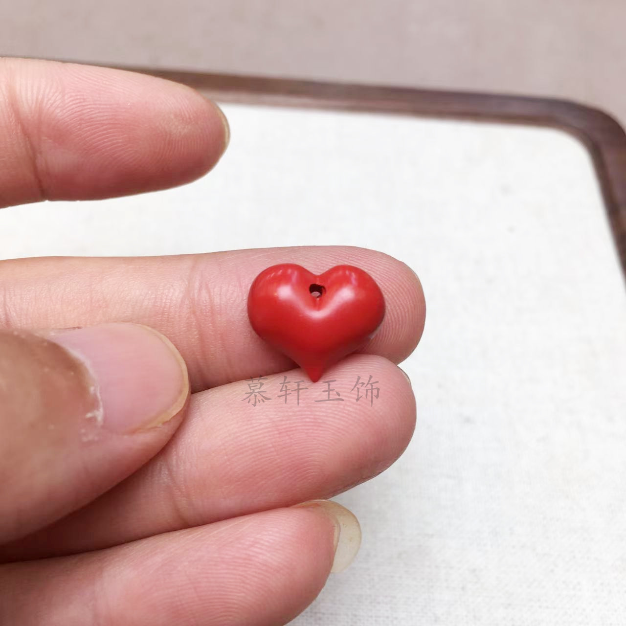 朱砂爱心散珠手串DIY饰品配件