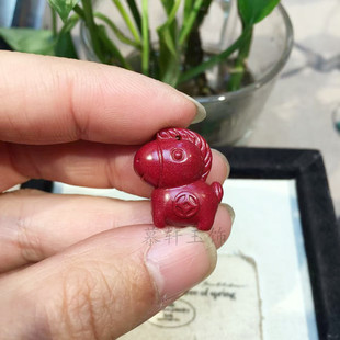 朱砂生肖马吊坠高含量紫金砂马上发财项链配珠马年平安挂件配饰