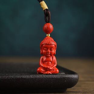 朱砂宝宝佛吊坠高含量红砂释迦摩尼佛挂件男女童项链挂饰礼物
