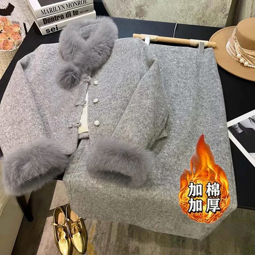 【加棉加厚】【两件套】2025新款高腰半身裙好看气质套装女QJ0235