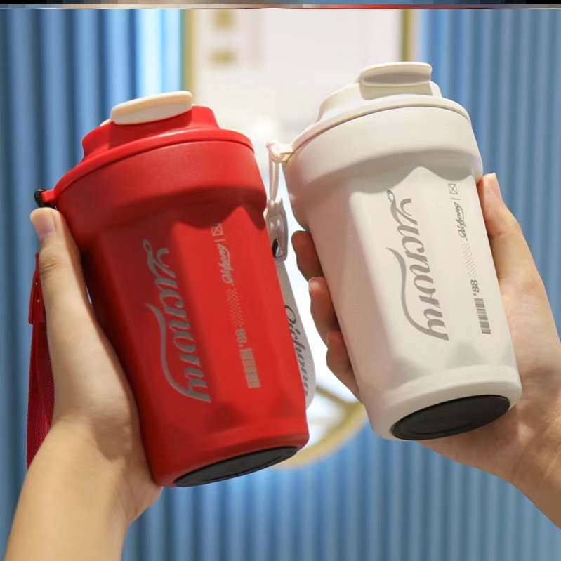 保温杯吸管饮水非陶瓷玻璃内胆宿舍红色情侣保温壶老式经典户外