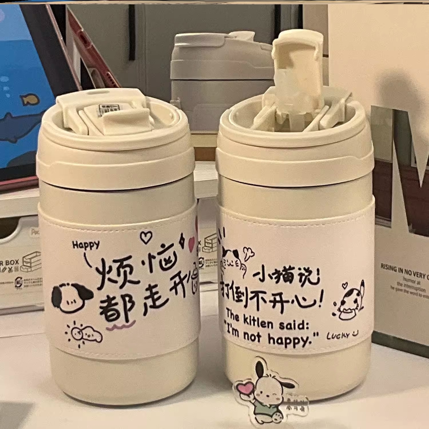 保温杯女生男生巨好看的不锈钢咖啡杯学生小男孩女孩运动口袋情侣