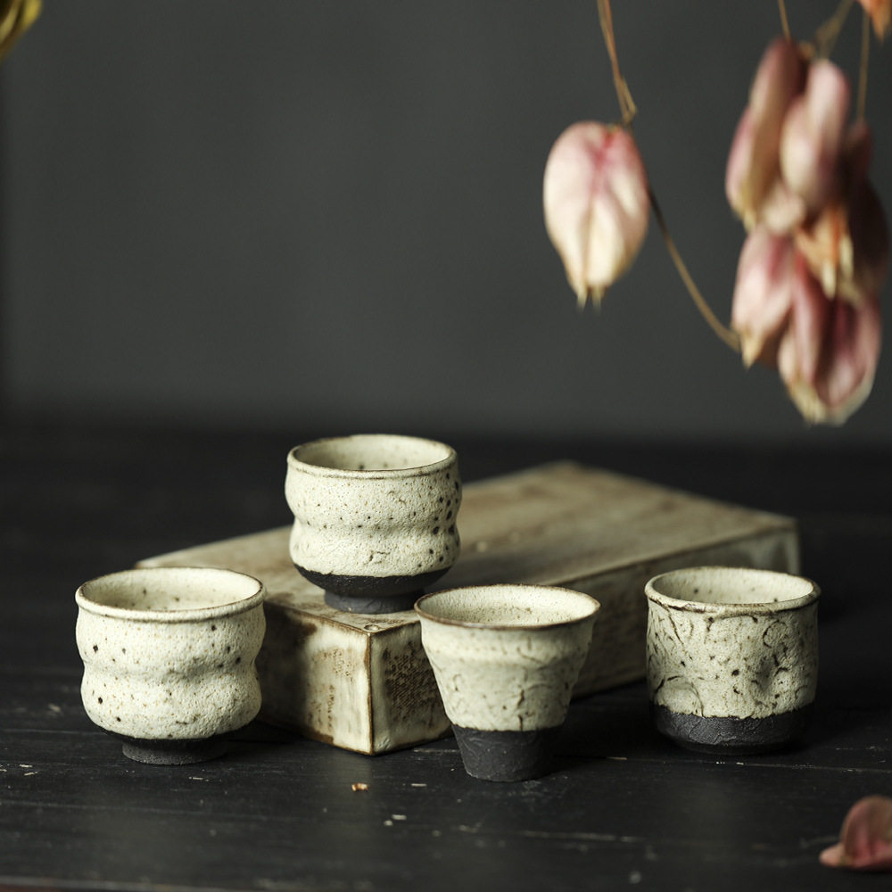 景德镇纯手工复古陶瓷茶具朴拙主人杯侘寂品茗杯粗陶茶杯粉引单杯,餐饮具,茶杯,淘宝优惠券,粉丝福利购,淘宝优惠卷