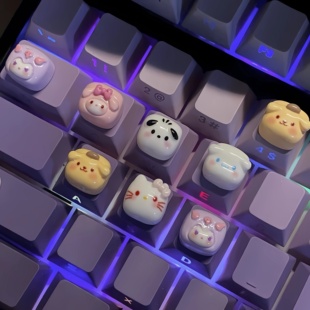 美甲专用凸起键盘按键键盘贴迷你大耳狗KT猫立体帕恰狗贴diy配件