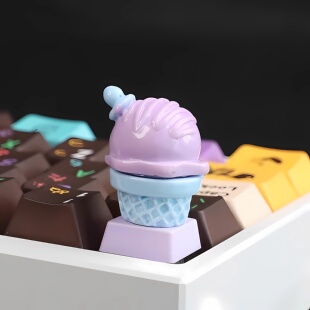 冰淇淋甜筒键盘个性凸起按键贴美甲敲键盘辅助器创意立体3Ddiy贴