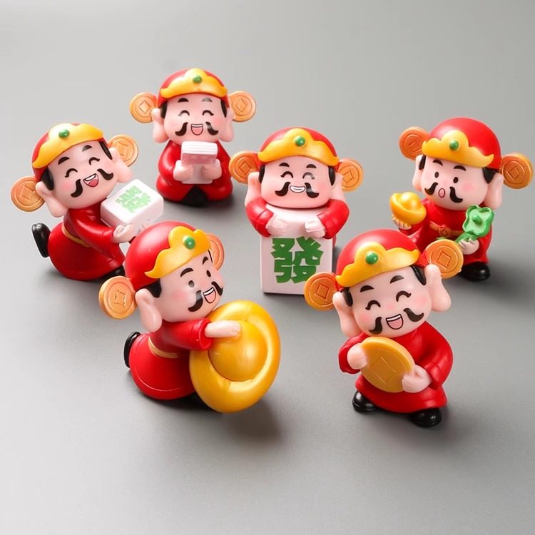 新年祝福财神爷桌面装饰摆件办公室车载中控台招财生日送男女饰品