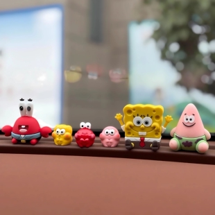 少女心桌面车载装饰品卡通海绵宝宝摆件办公室可爱派大星解压人偶