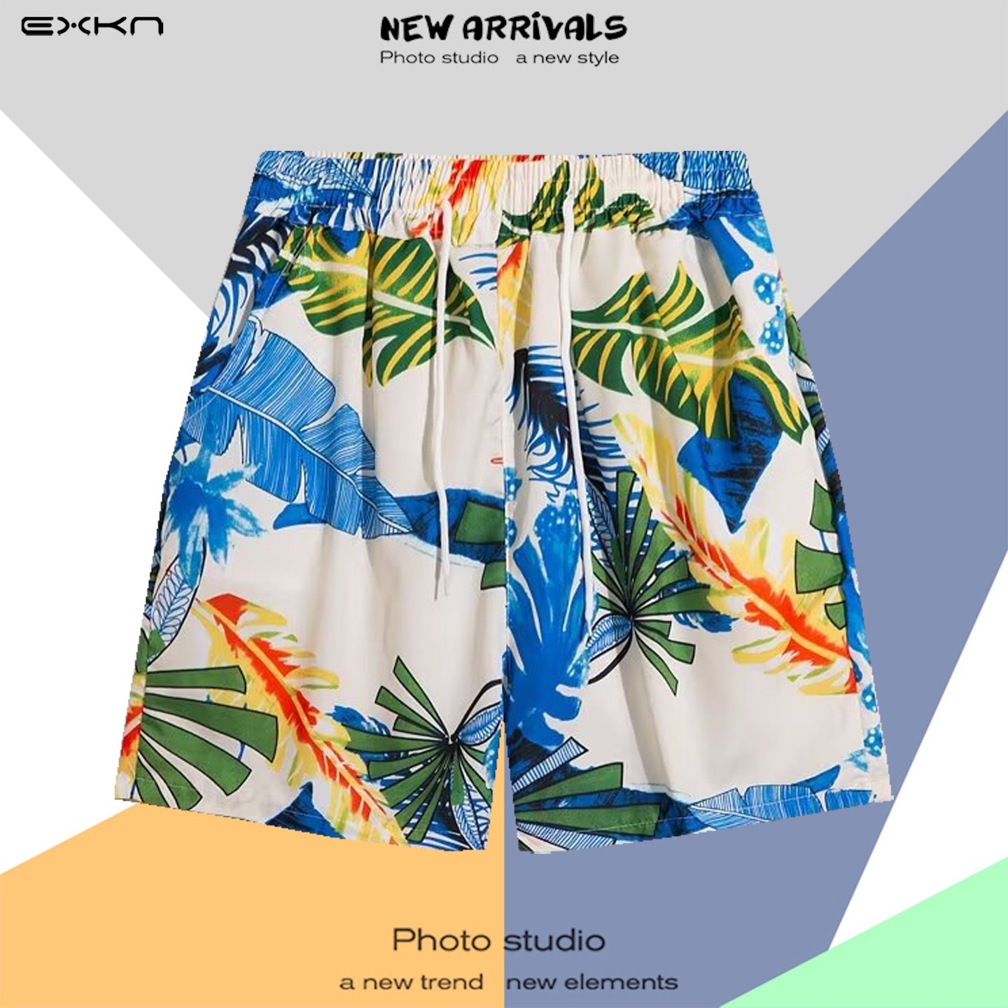 夏季海边度假裤衩男五分休闲运动大码夏威夷短裤潮速干宽松沙滩裤,男装,短裤,淘宝优惠券,粉丝福利购,淘宝优惠卷