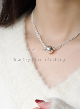 Girl Crush /【银河瀑布】八层多圈光珠项链韩式清冷风纯银套链