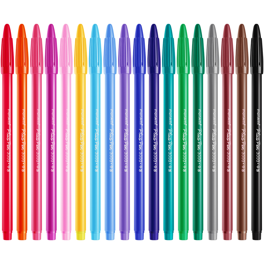 monami慕那美3000彩色杆纤维水笔