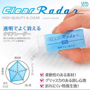 SEED喜达透明橡皮擦不遮挡中小学生儿童创意礼物奖品 Clear Radar