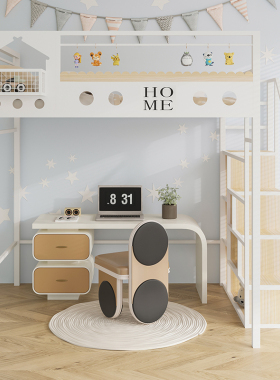 新款小户型复试阁楼床上床下桌铁艺床儿童铁艺高架床现代简约铁床