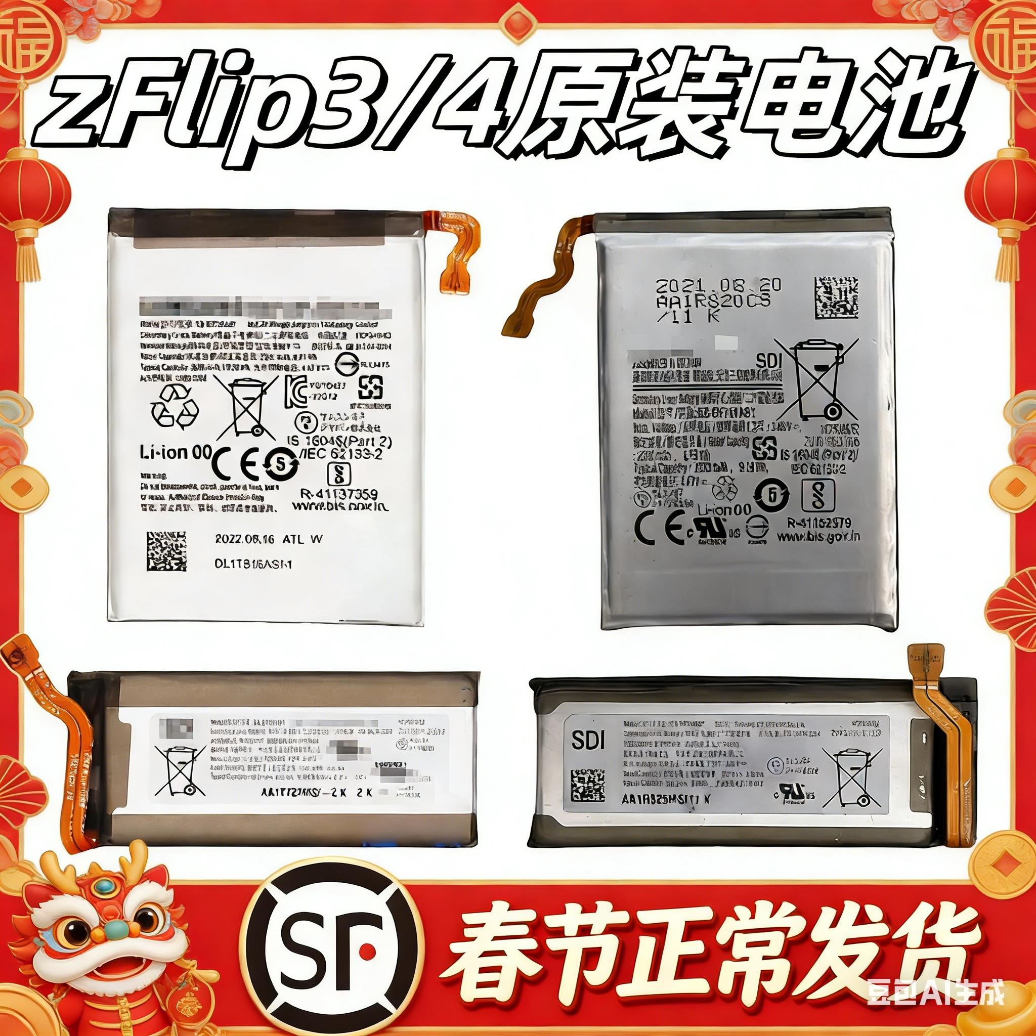 适用于三星Z Flip3原装电池 F7110原厂zflip4 F