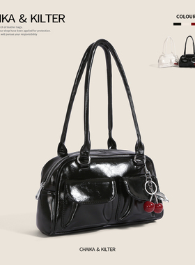 CHAIKAKILTER时尚百搭单肩腋下包包女2025秋季新款高级感保龄球包