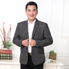 spring and autumn men's wear lattice suit Easy Middle and old age Dad installed leisure time Blazer middle age man Slim version coat