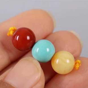 绿松石散珠蜜蜡南红单珠红绿灯隔珠金刚星月金钢红绿灯配珠桶珠