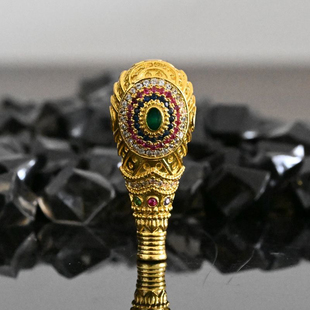 【天观】镀金镶钻凤羽三通配件隔珠顶珠108手持手串DIY文玩配饰