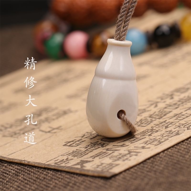 高端猛犸牙一体佛头三通金刚百香籽星月菩提根108手串佛珠配饰件