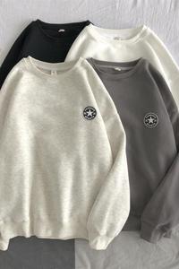 2021春新款休闲男女同款宽松圆领套头卫衣 XZ-221-1-W21图片