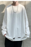 秋纯棉长T恤长袖打底衫宽松男女破洞卫衣套头XZ-221-1-T120，男装T恤，星座221-1