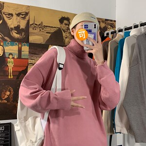 秋冬季主推纯色毛衣针织衫高领套头宽松XZ-221-1-MY09图片