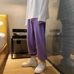 主推 秋季运动裤休闲裤男女中性宽松印花卫裤XZ221-1图片