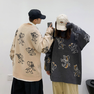 2021春秋季新款卡通动漫毛衣港风中性宽松上衣XZ221-1-MY03图片
