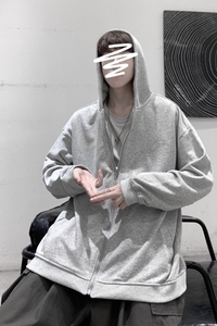 秋季反光运动开衫卫衣连帽夹克男女中性外套XZ-221-1-J图片