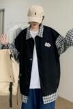 2021春款撞色拼接百搭假两件刺绣夹克外套上衣XZ221-1-J，男装夹克，星座221-1