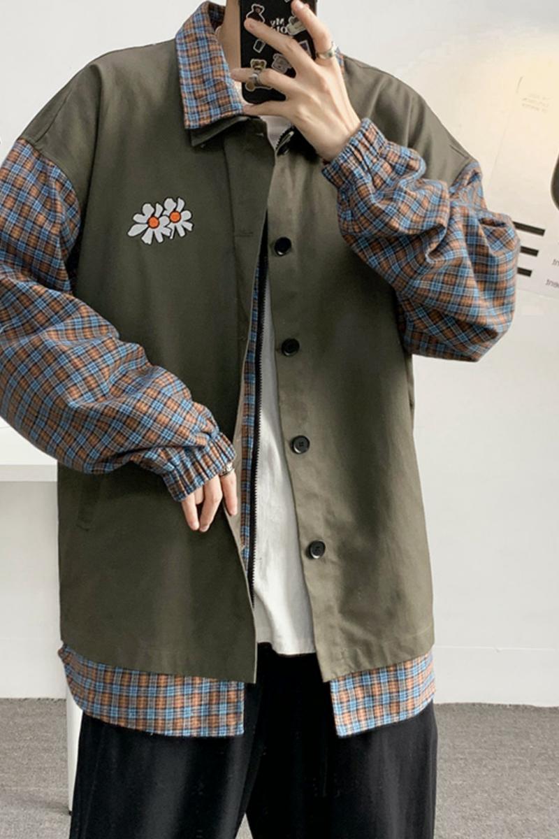 2021春新款撞色拼接男女中性宽松夹克外套上衣XZ-221-1-J,男装夹克,星座221-1