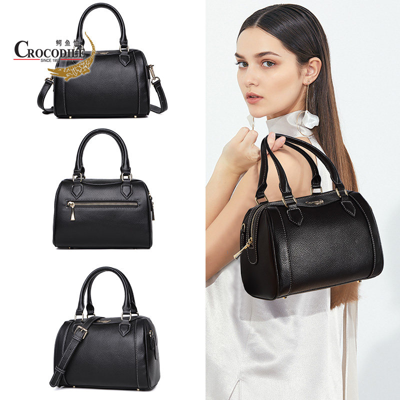 Crocodile/鳄鱼恤波士顿女包2019新款时尚斜挎包真皮包百搭手提包