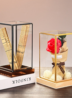 防尘罩透明展示盒乐高泡泡玛特展示盒手办大号玻璃罩盲盒收纳罩子