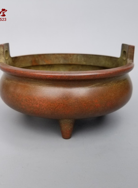 仿古风双耳圆形供香摆件宣德炉